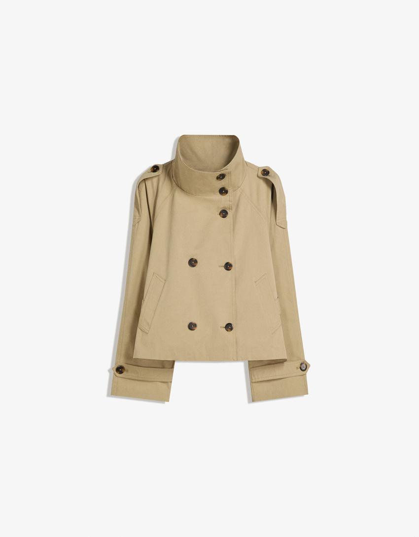 Trench Court Femme avec Ceinture Taille pour Look Urbain Élégant