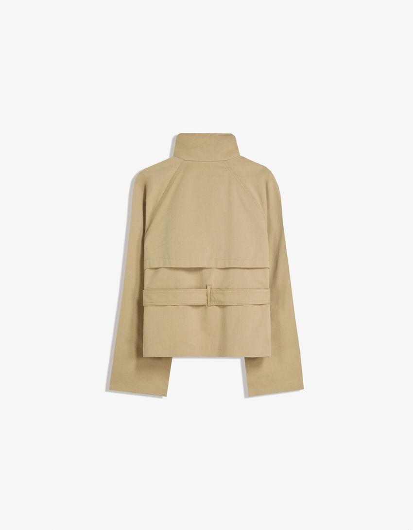 Trench Court Femme avec Ceinture Taille pour Look Urbain Élégant