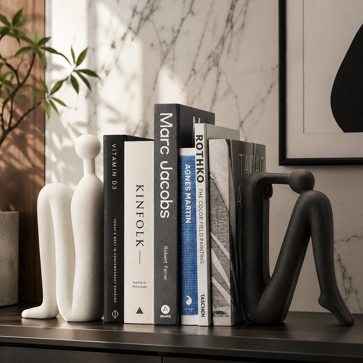 BuchSkulpta™ | Dekorative Porzellan-Buchstütze in modernem Design
