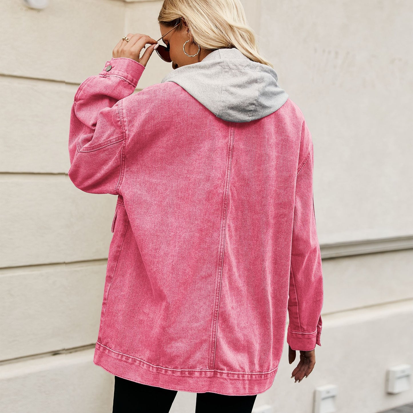 Raphaëline | Veste en Jean Boutonnée avec Capuche pour Femme