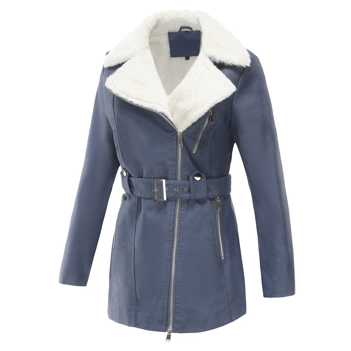 Veste Femme Hiver en Mouton | Style Biker et Douceur Chaude