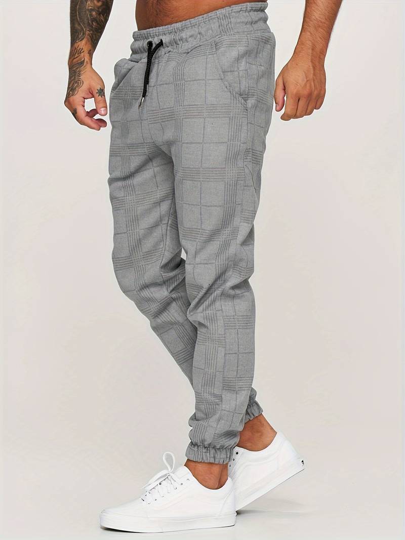 Wyatt | Pantalon Jogging Homme à Carreaux avec Taille Cordon