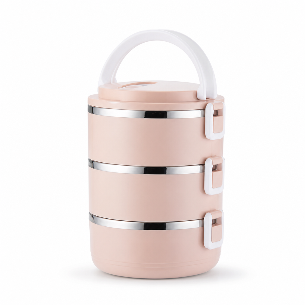 MealStack™ | Dreistöckige Lunchbox aus Edelstahl mit praktischem Tragegriff
