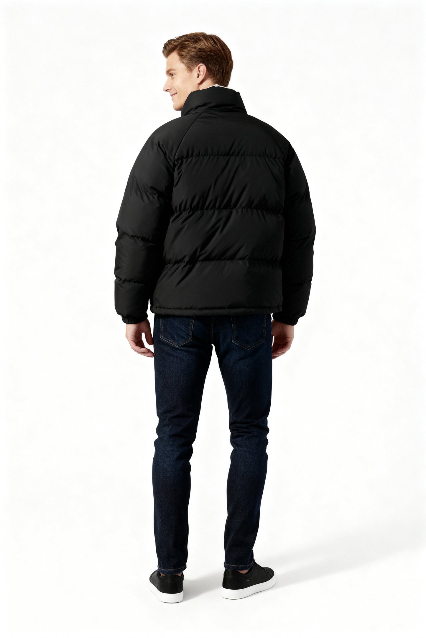 Veste matelassée doublée polaire avec capuche pour hommes