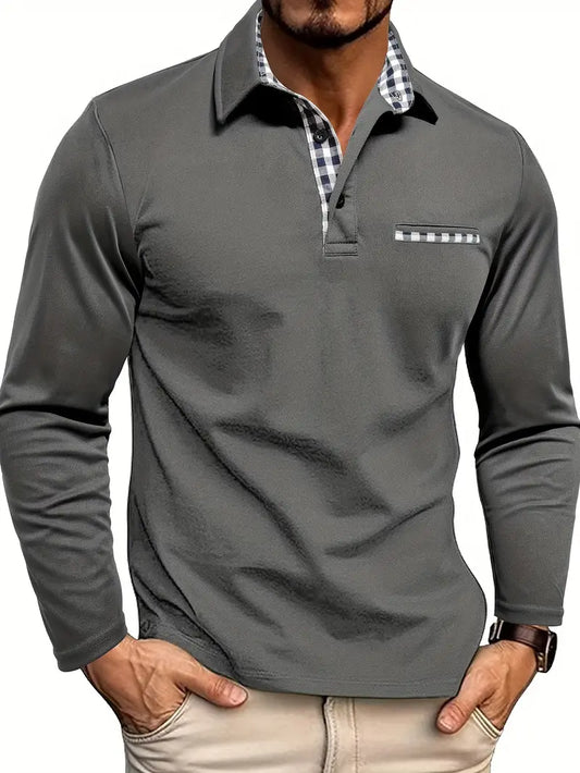 Longsleeve Polo Homme | Polo à Manches Longues avec Détails Contrastés & Coupe Moderne