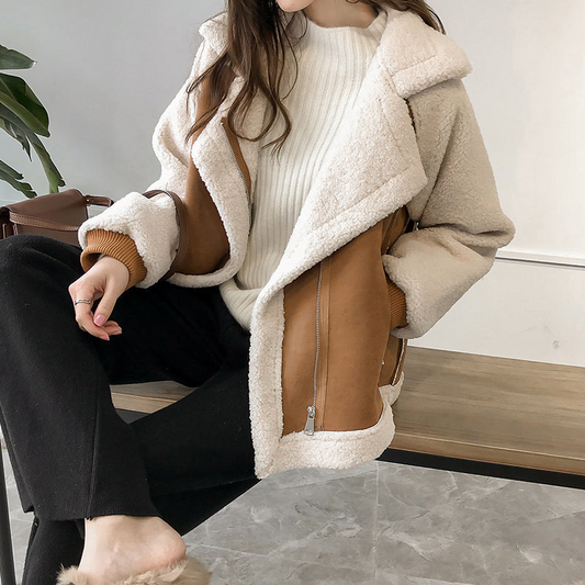 Émory | Veste Femme Teddy Oversize Douce et Chaude | Doublure Confort et Style Décontracté