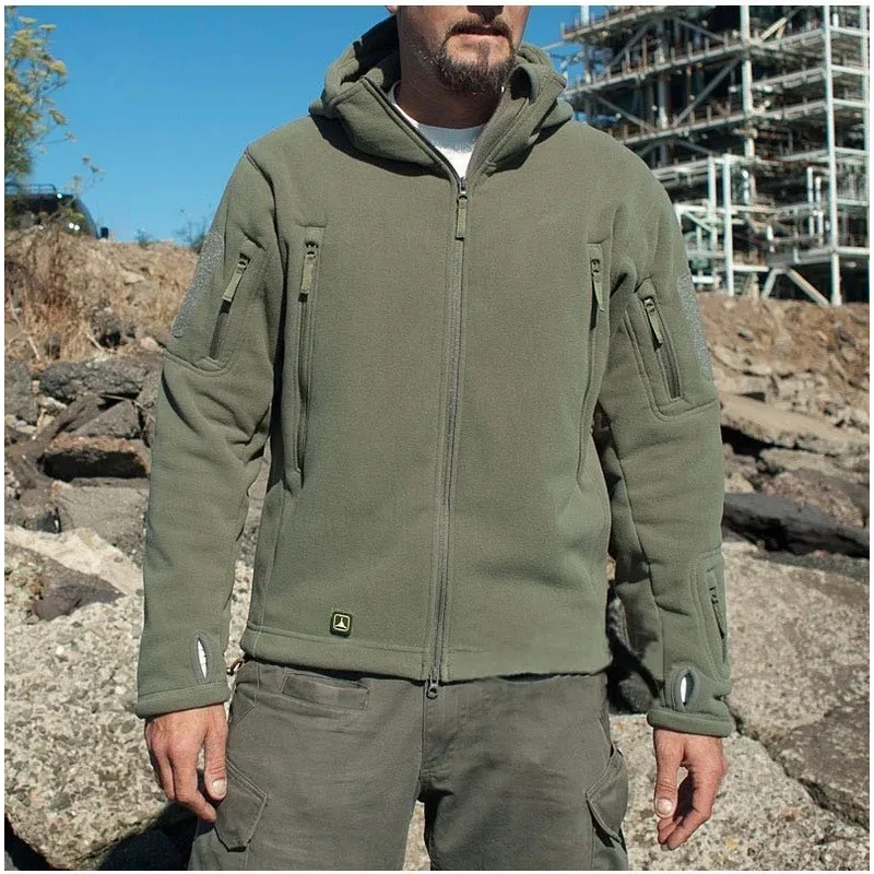 Clavien – Veste Homme Décontractée en Polaire, Capuche, Fermeture Zippée Intégrale et Poches Multiples