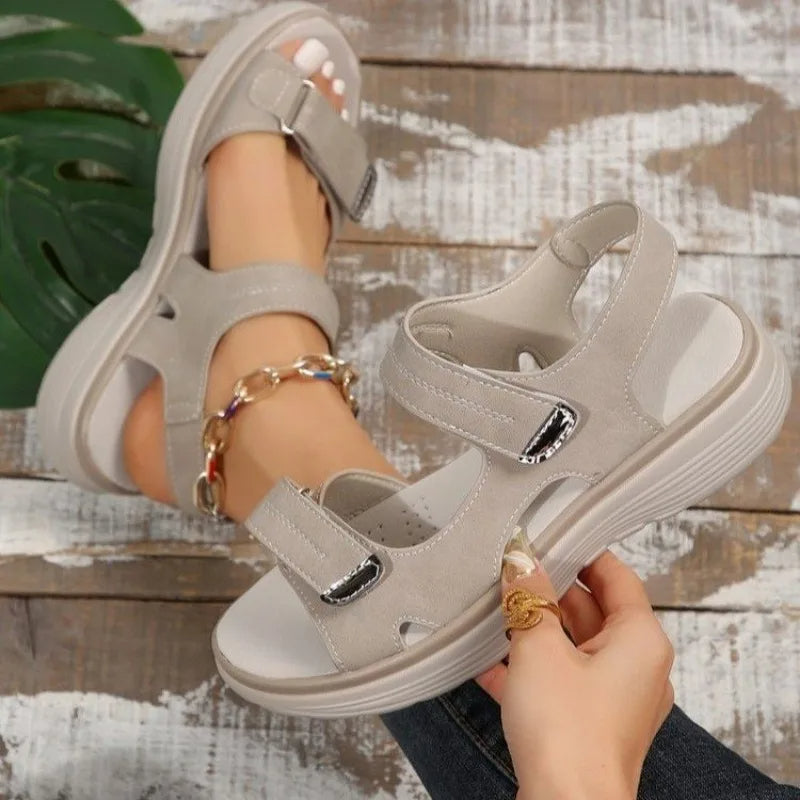 Gracienne | Sandales Orthopédiques Classiques à Straps Velcro pour Femme