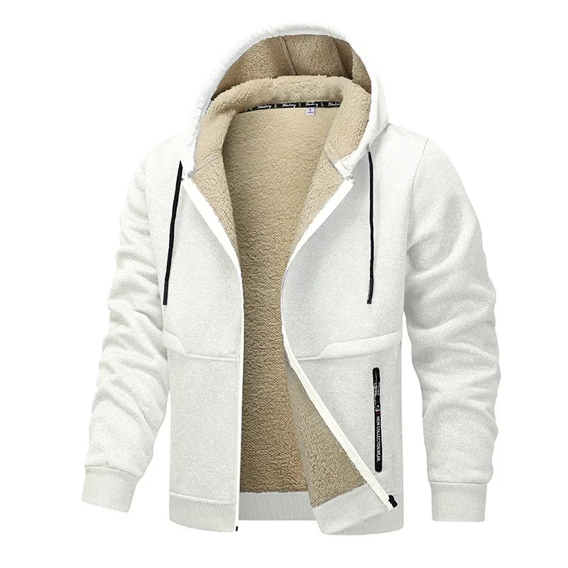 Jadrien | Hoodie Homme Doublé Polaire, Capuche, Fermeture Éclair Intégrale, Coupe Regular Relax