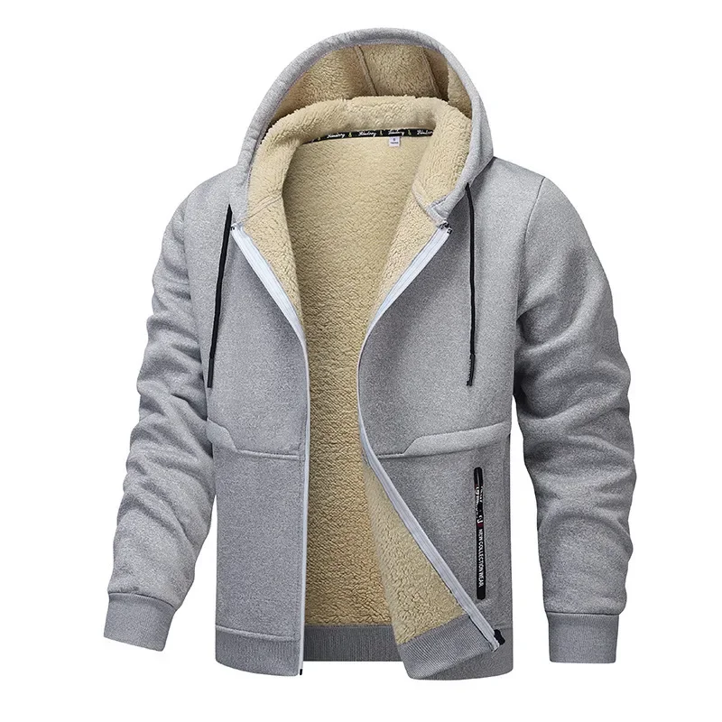 Jadrien | Hoodie Homme Doublé Polaire, Capuche, Fermeture Éclair Intégrale, Coupe Regular Relax