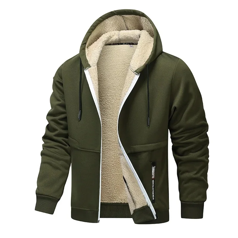 Jadrien | Hoodie Homme Doublé Polaire, Capuche, Fermeture Éclair Intégrale, Coupe Regular Relax