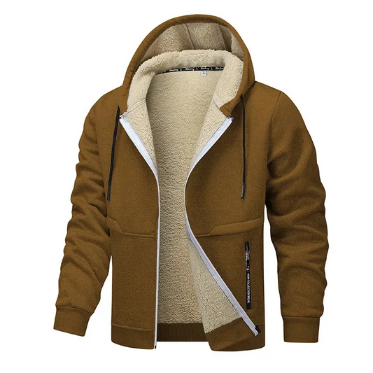 Jadrien | Hoodie Homme Doublé Polaire, Capuche, Fermeture Éclair Intégrale, Coupe Regular Relax