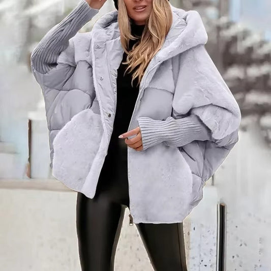 Léonie | Doudoune Oversize Femme Matelassée avec Capuche & Poignets Côtelés