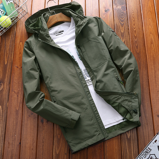 Jovian | Veste Homme Coupe-Vent Légère avec Capuche, Ajustable et Respirante, Poches Multiples