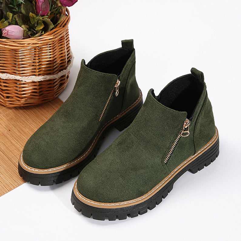 Boots Femme | Bottines Zippées avec Semelle Robuste pour l’Automne-Hiver