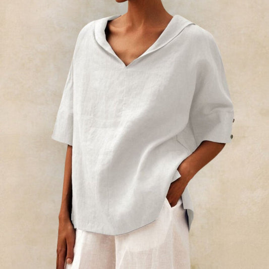 Zéphyrine | Chemise en Lin Ample pour Femme, Légère et Confortable pour l'Été