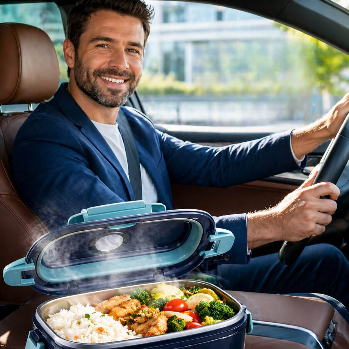 WarmBento™ | Elektrische Lunchbox mit Edelstahl-Innenbehälter und Heizfunktion