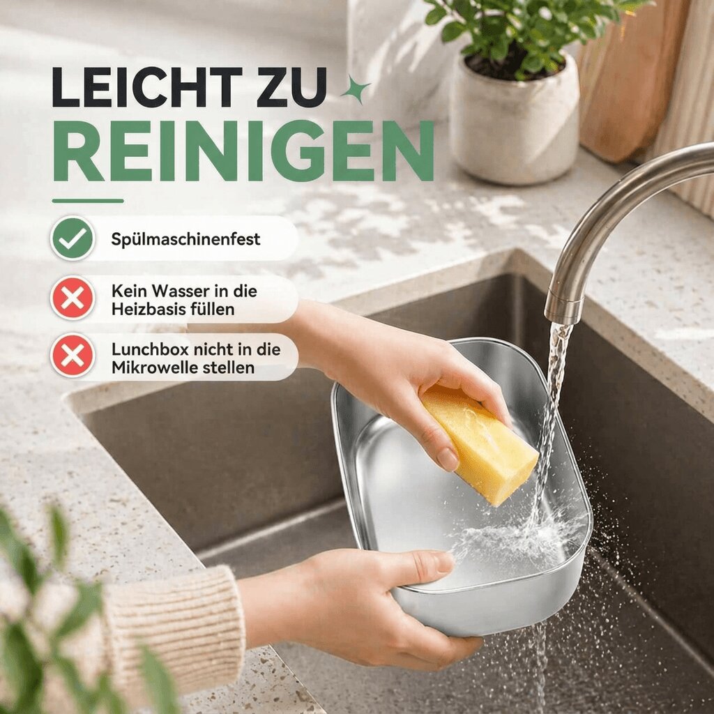 WarmBento™ | Elektrische Lunchbox mit Edelstahl-Innenbehälter und Heizfunktion