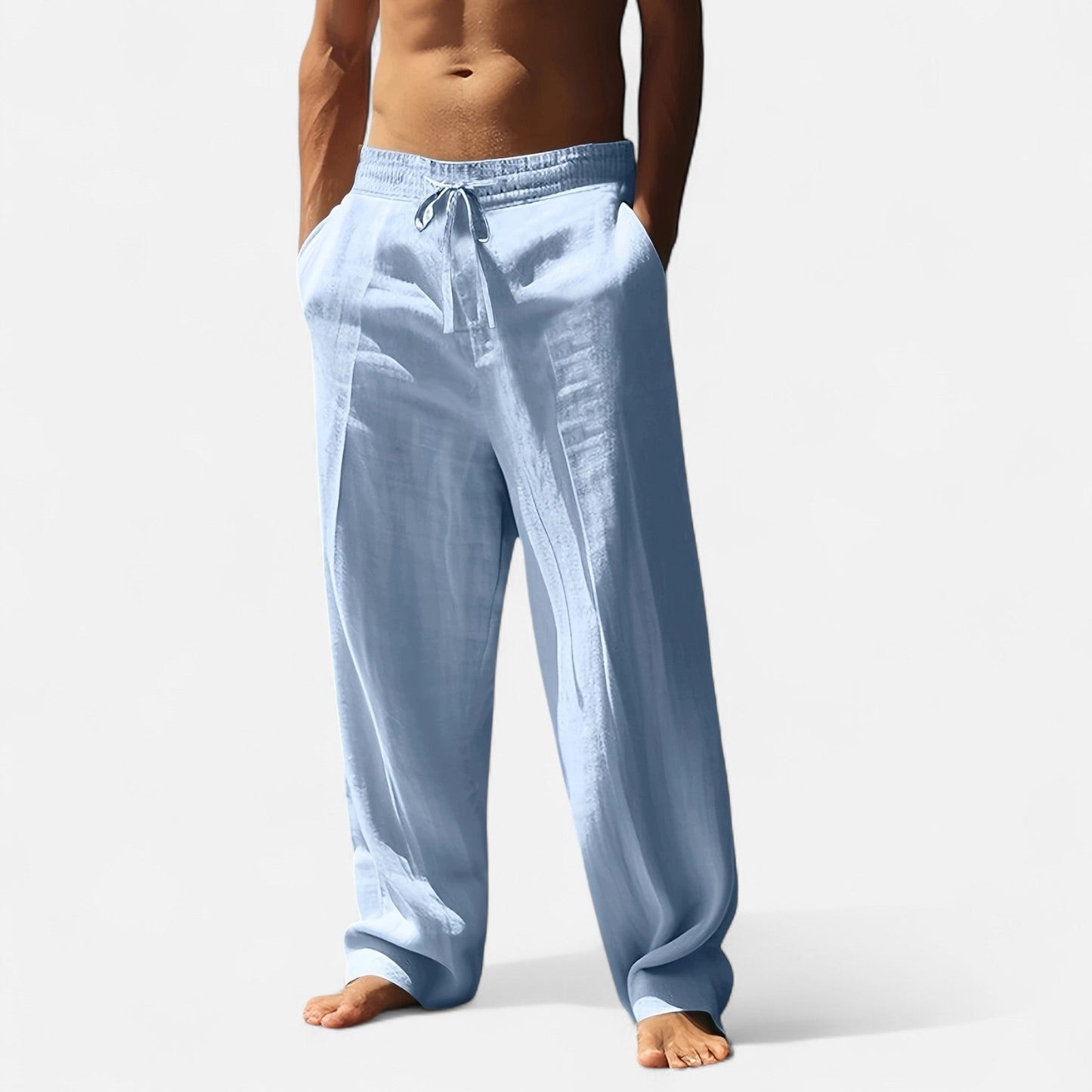 Cedric | Pantalon Homme Lin Détente Taille Élastique Confort Riviera