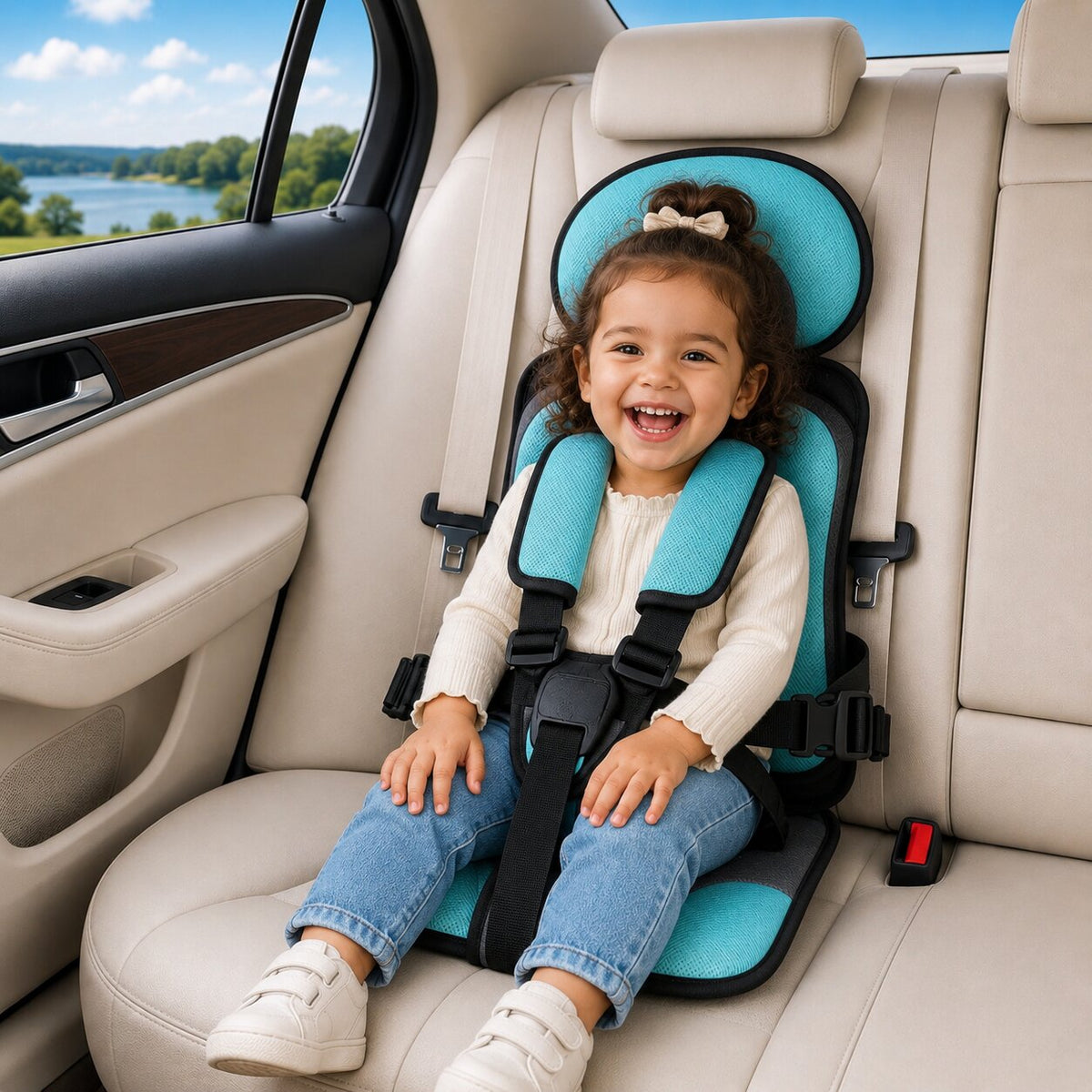 ReiseKompakt™ | Faltbarer Kindersitz fürs Auto mit abnehmbarem Bezug