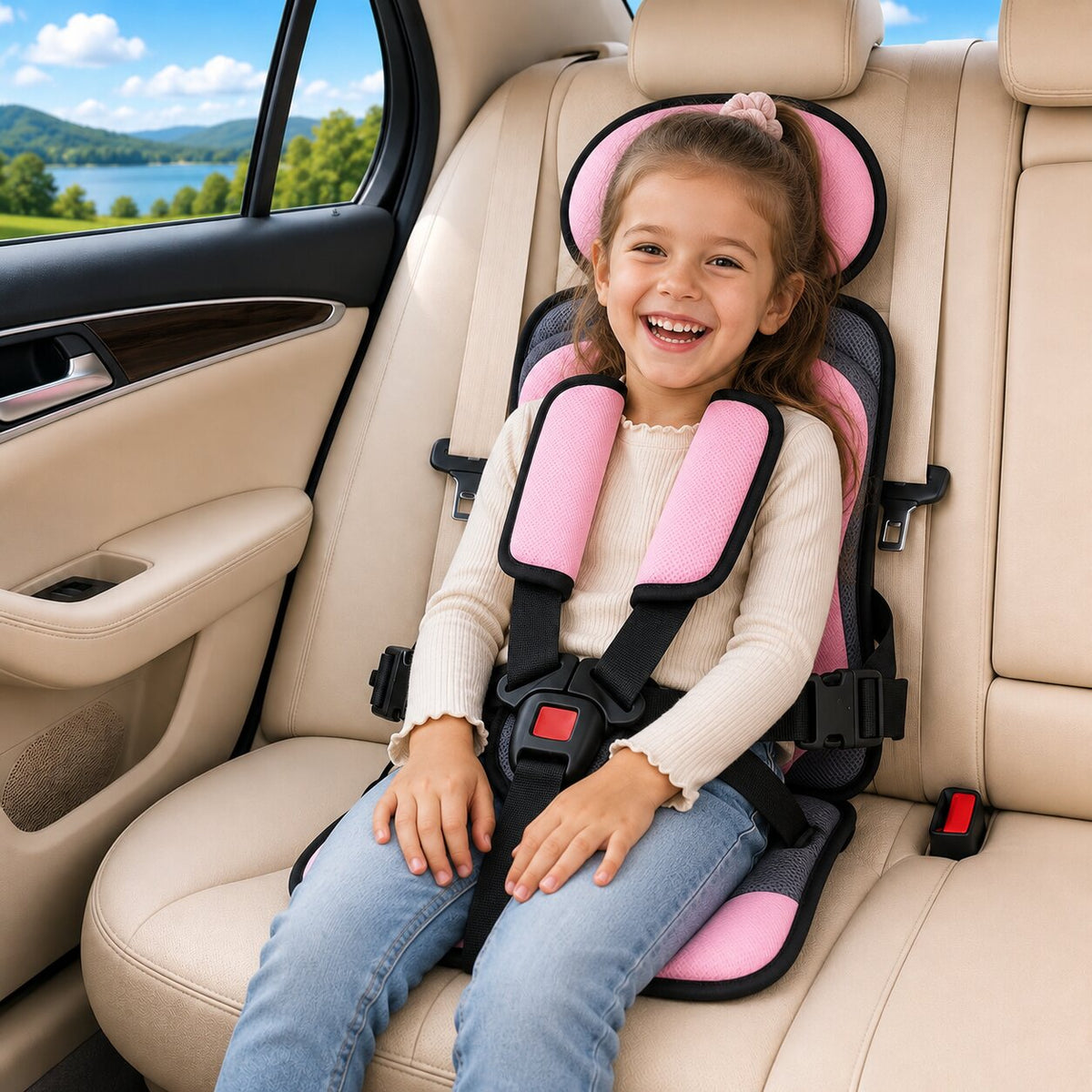 ReiseKompakt™ | Faltbarer Kindersitz fürs Auto mit abnehmbarem Bezug