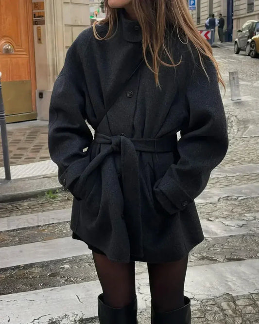 Manteau Court Chic Femme | Élégance Moderne & Taille Ajustable