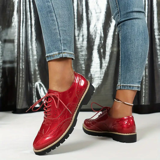 Lucienne | Chaussures Femme Vernies à Lacets, Élégantes et Stylées pour Occasions Formelles
