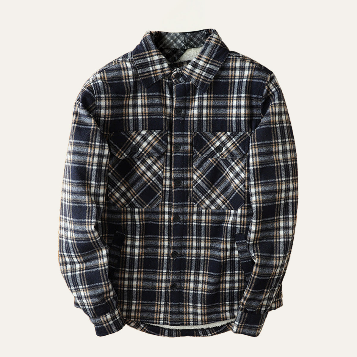 Outdoor Chemise Homme à Carreaux en Flanelle Doublée Polaire, Surchemise Chaude et Confortable