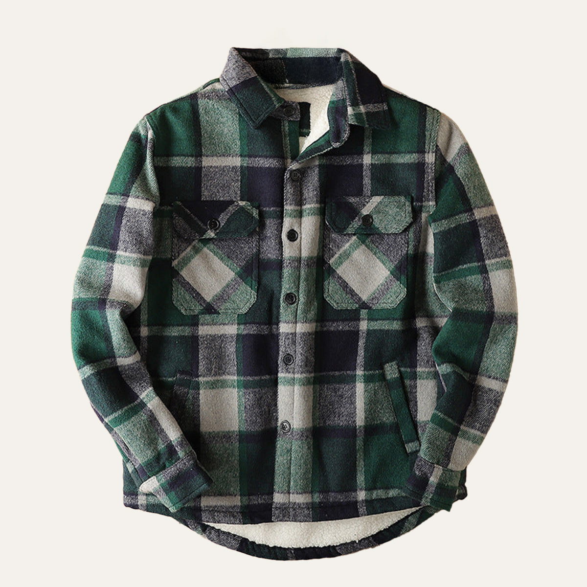 Outdoor Chemise Homme à Carreaux en Flanelle Doublée Polaire, Surchemise Chaude et Confortable