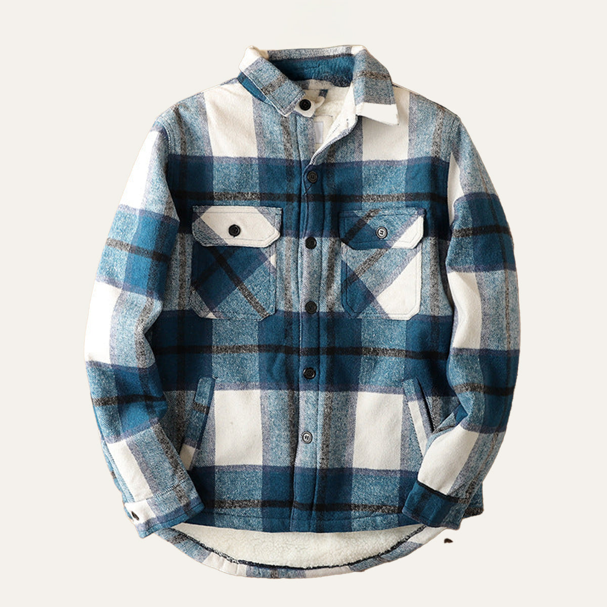Outdoor Chemise Homme à Carreaux en Flanelle Doublée Polaire, Surchemise Chaude et Confortable