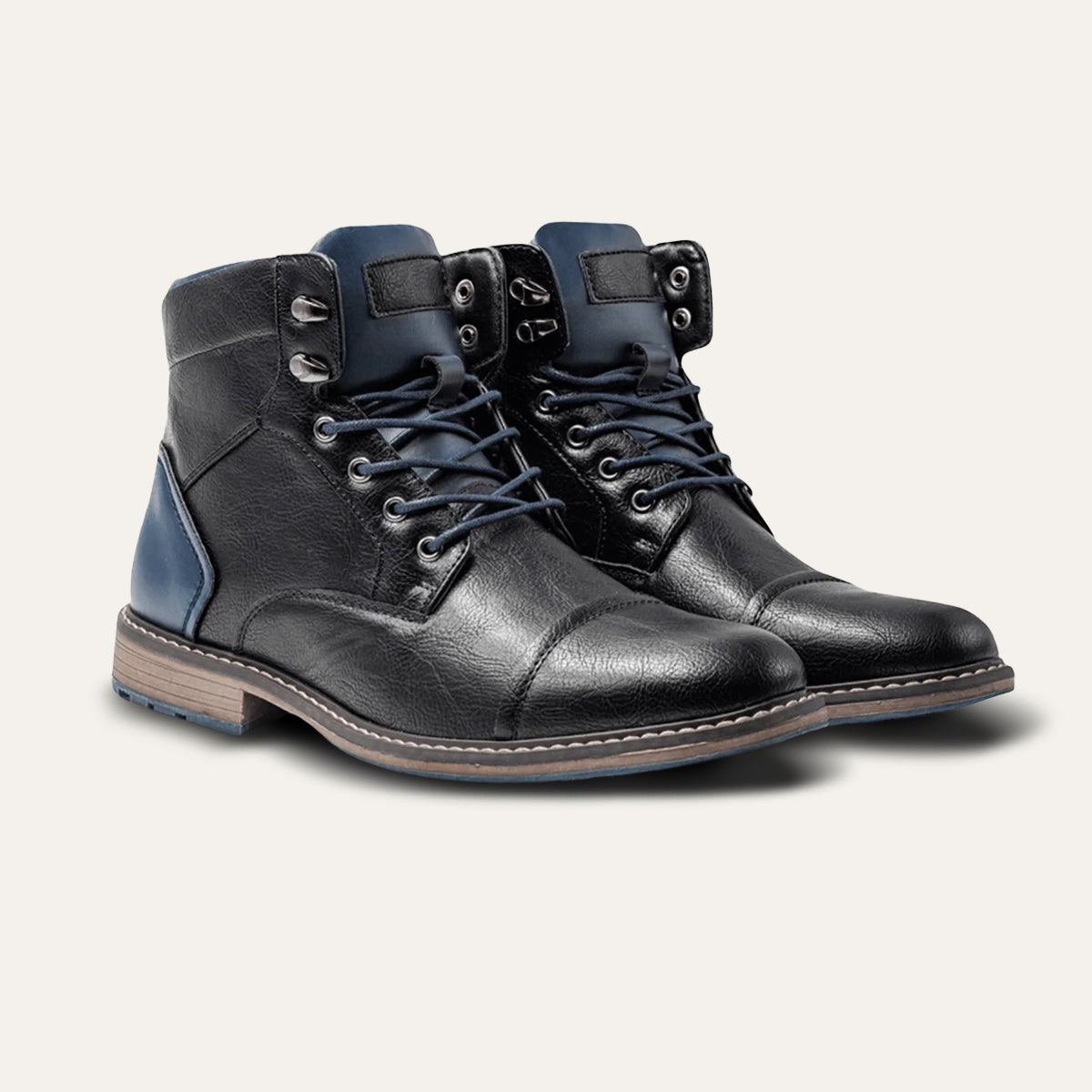 Manchester Bottines Homme en Cuir Synthétique Vintage, Semelle Antidérapante et Coutures Renforcées