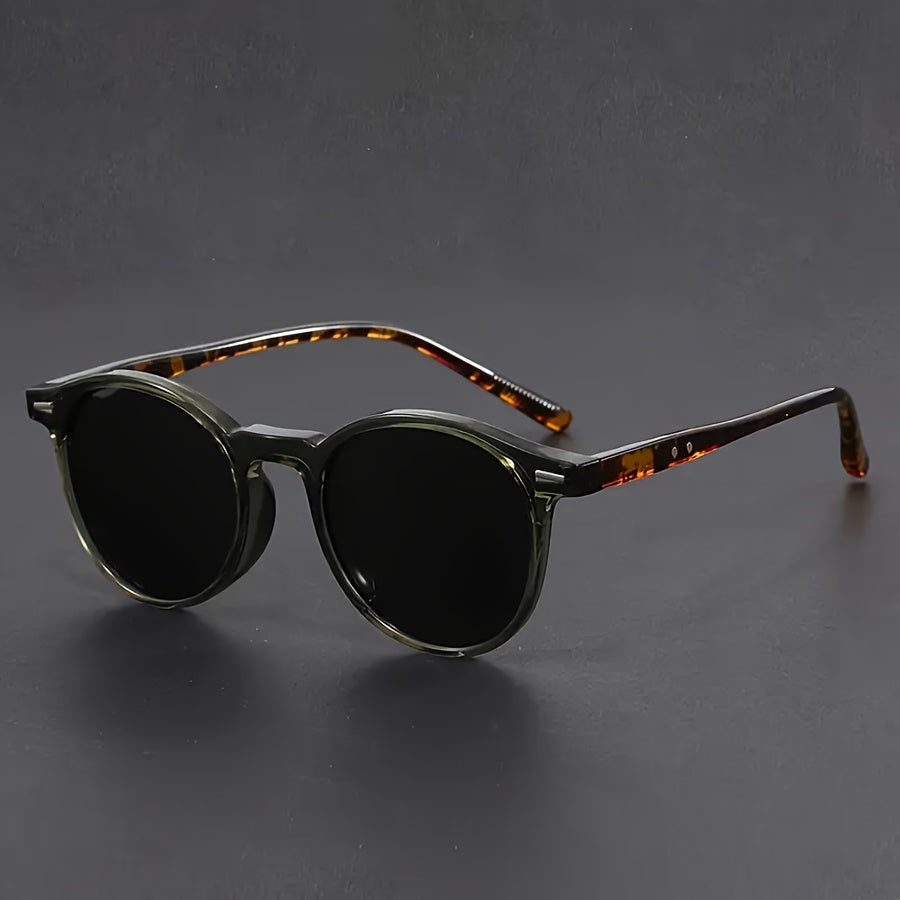 RetroShade™ | Runde Herren-Sonnenbrille im schwarz-braunen Schildpatt-Look