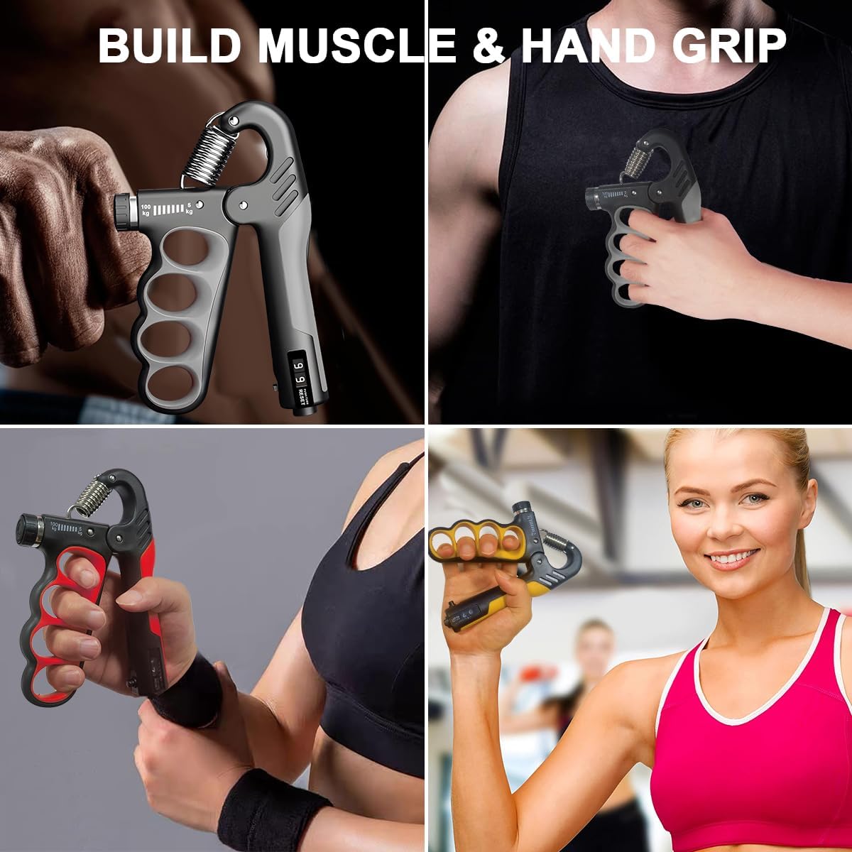 GripForge™ | Einstellbarer Handtrainer bis 100 kg mit Wiederholungszähler