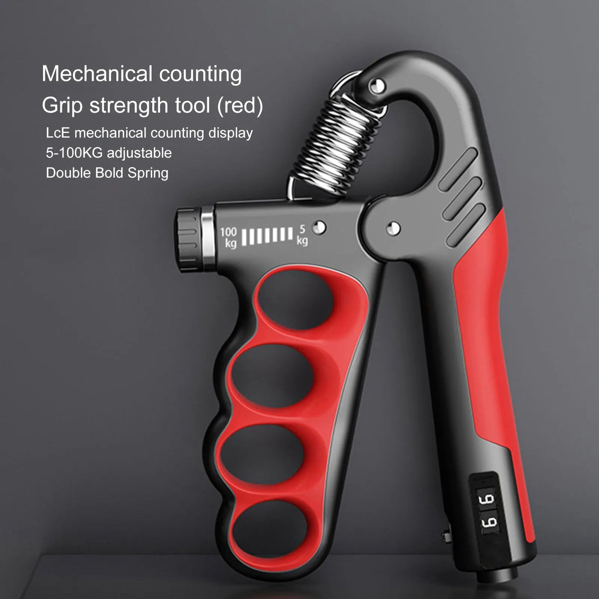 GripForge™ | Einstellbarer Handtrainer bis 100 kg mit Wiederholungszähler