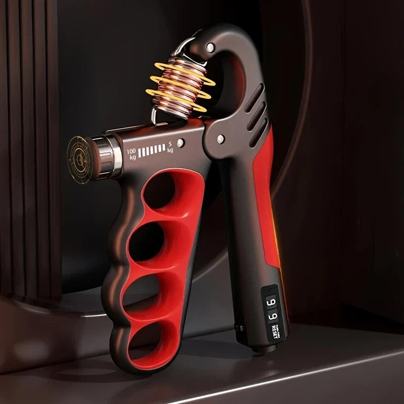 GripForge™ | Einstellbarer Handtrainer bis 100 kg mit Wiederholungszähler