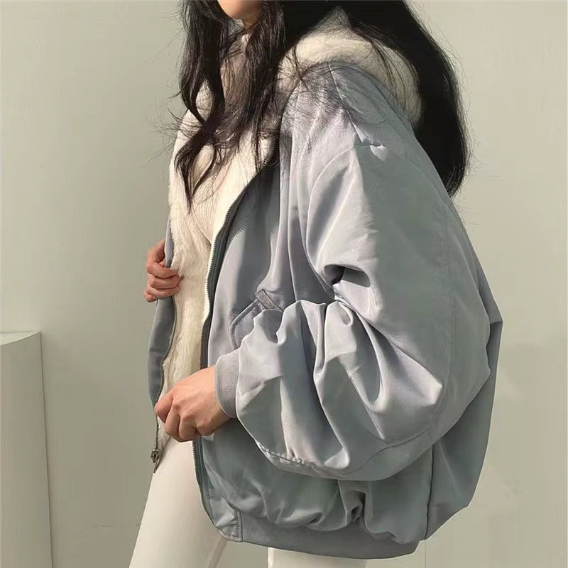 Winter Cozy Jacket Femme | Veste Oversize avec Doublure Fausse Fourrure