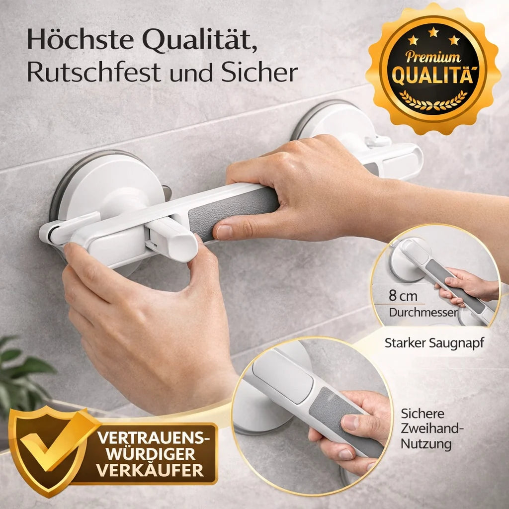 SuctionSure™ | Badezimmer-Haltegriff mit Saugnapf und Verriegelungsanzeige