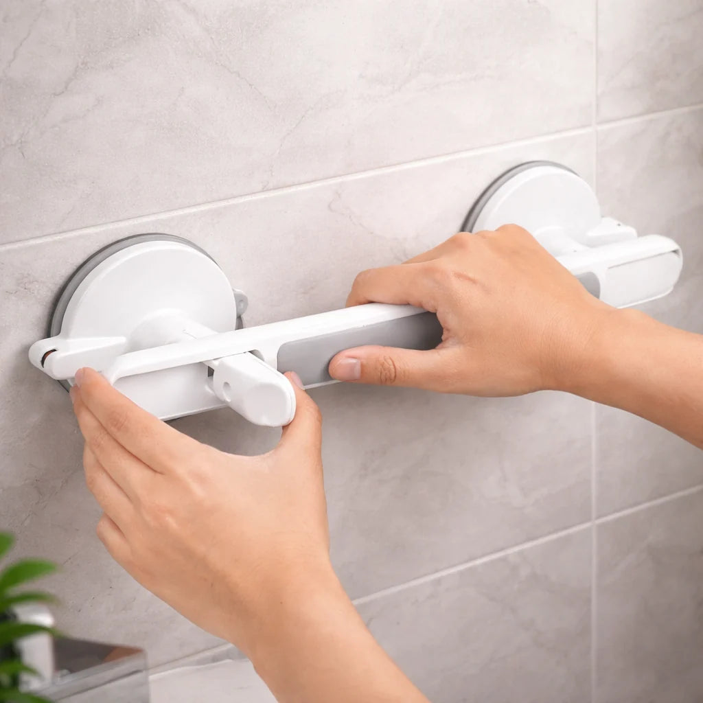SuctionSure™ | Badezimmer-Haltegriff mit Saugnapf und Verriegelungsanzeige