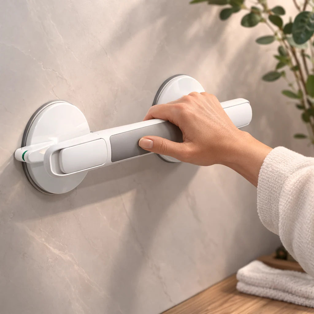 SuctionSure™ | Badezimmer-Haltegriff mit Saugnapf und Verriegelungsanzeige