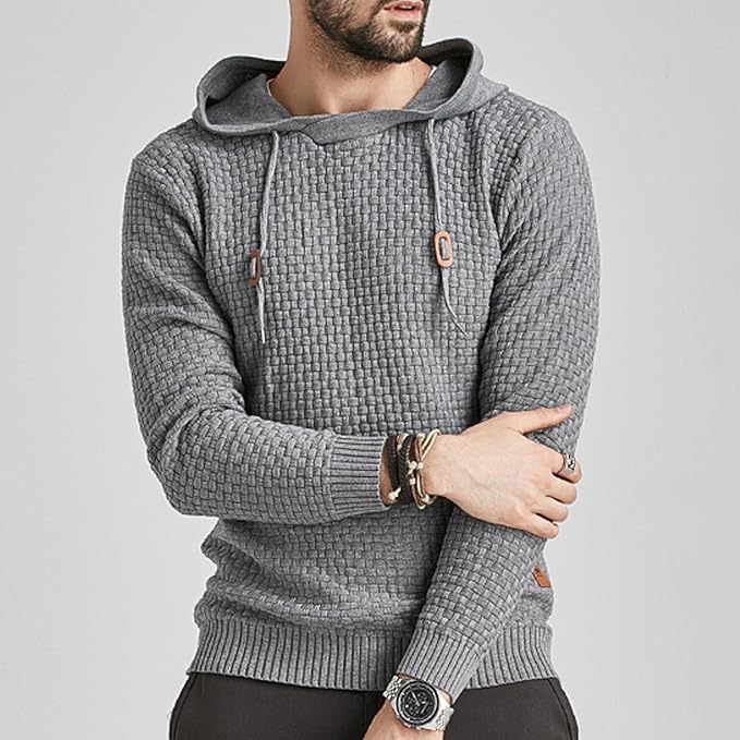 Sweat à Capuche Homme | Tricot Structuré | Style Urbain et Confort