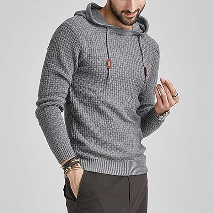 Sweat à Capuche Homme | Tricot Structuré | Style Urbain et Confort