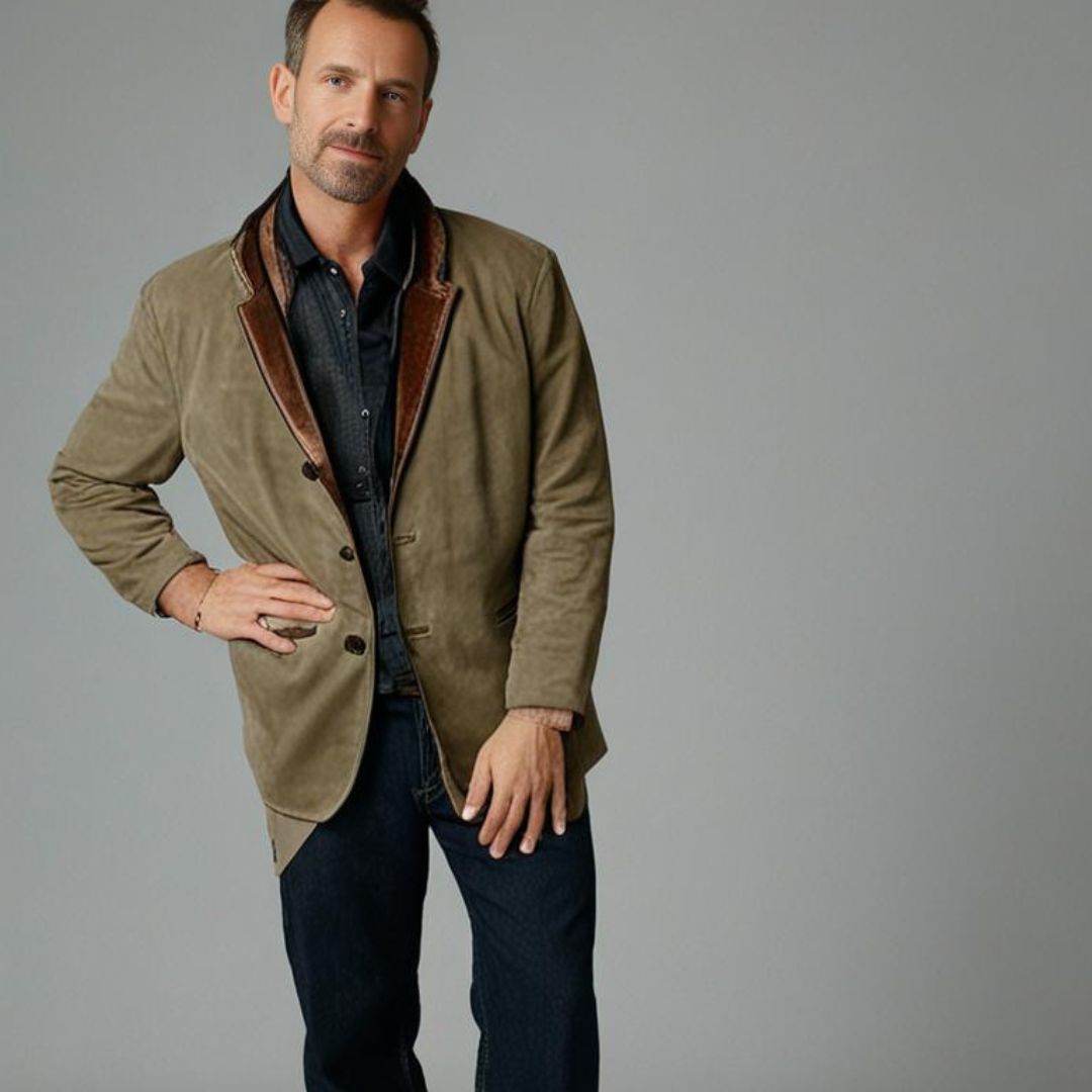 Tobias | Veste Homme Style Vintage en Cuir Boutonnée | Travail de Qualité et Usage Quotidien