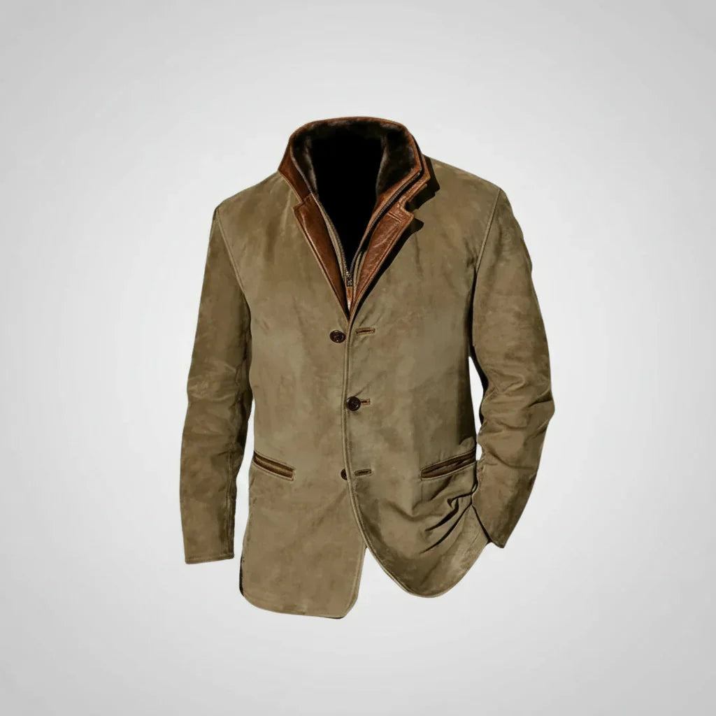 Tobias | Veste Homme Style Vintage en Cuir Boutonnée | Travail de Qualité et Usage Quotidien