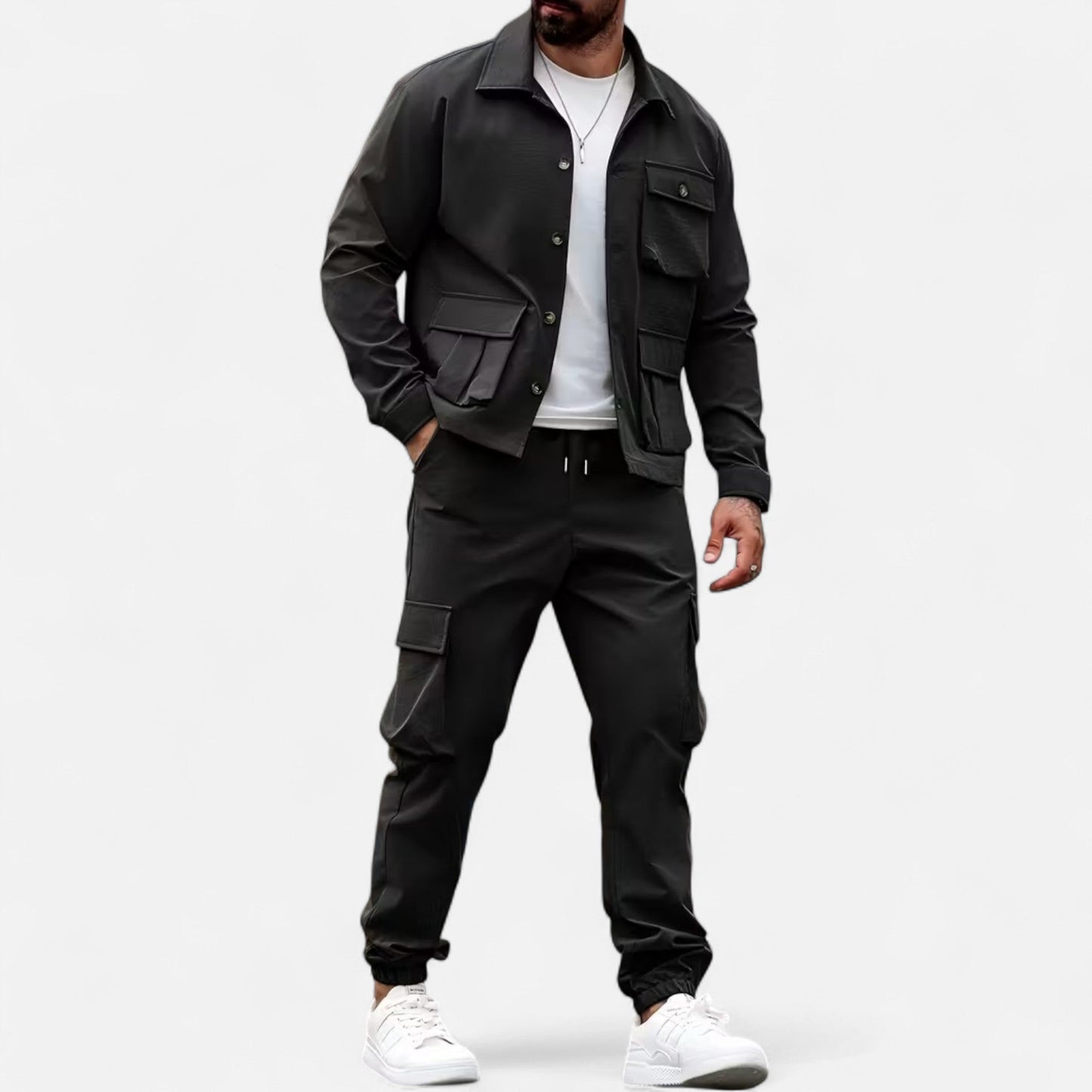Ambrose | Ensemble Homme Casual Workwear à Poches Multiples avec Jogger à Taille Ajustable