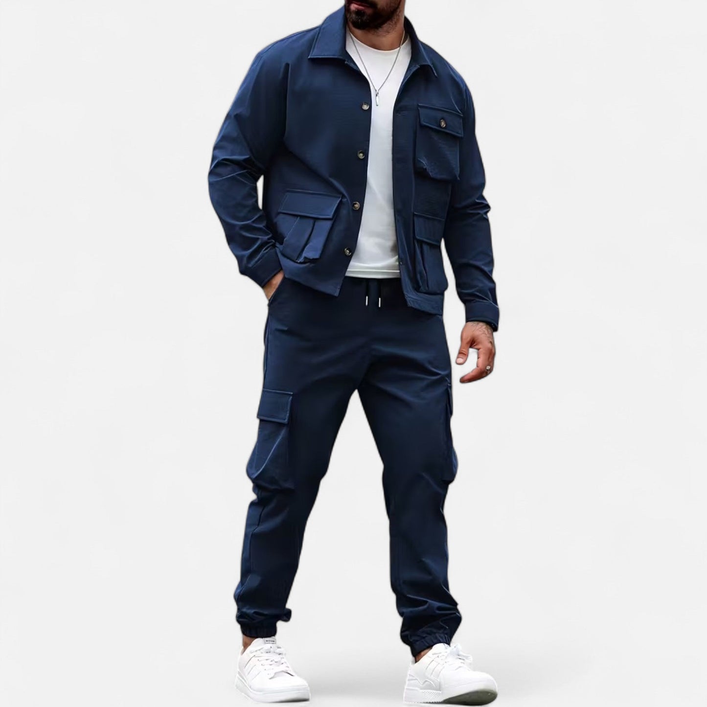 Ambrose | Ensemble Homme Casual Workwear à Poches Multiples avec Jogger à Taille Ajustable