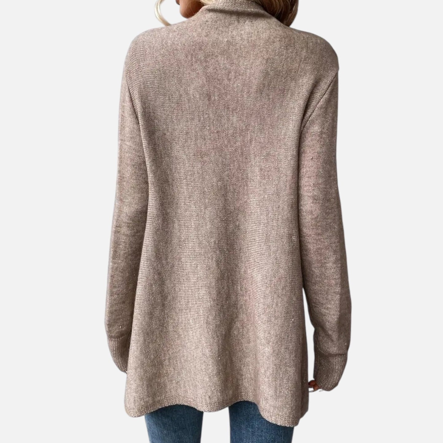 Janisse | Pull Femme à Col Drapé avec Franges et Pampilles Couleur Unie