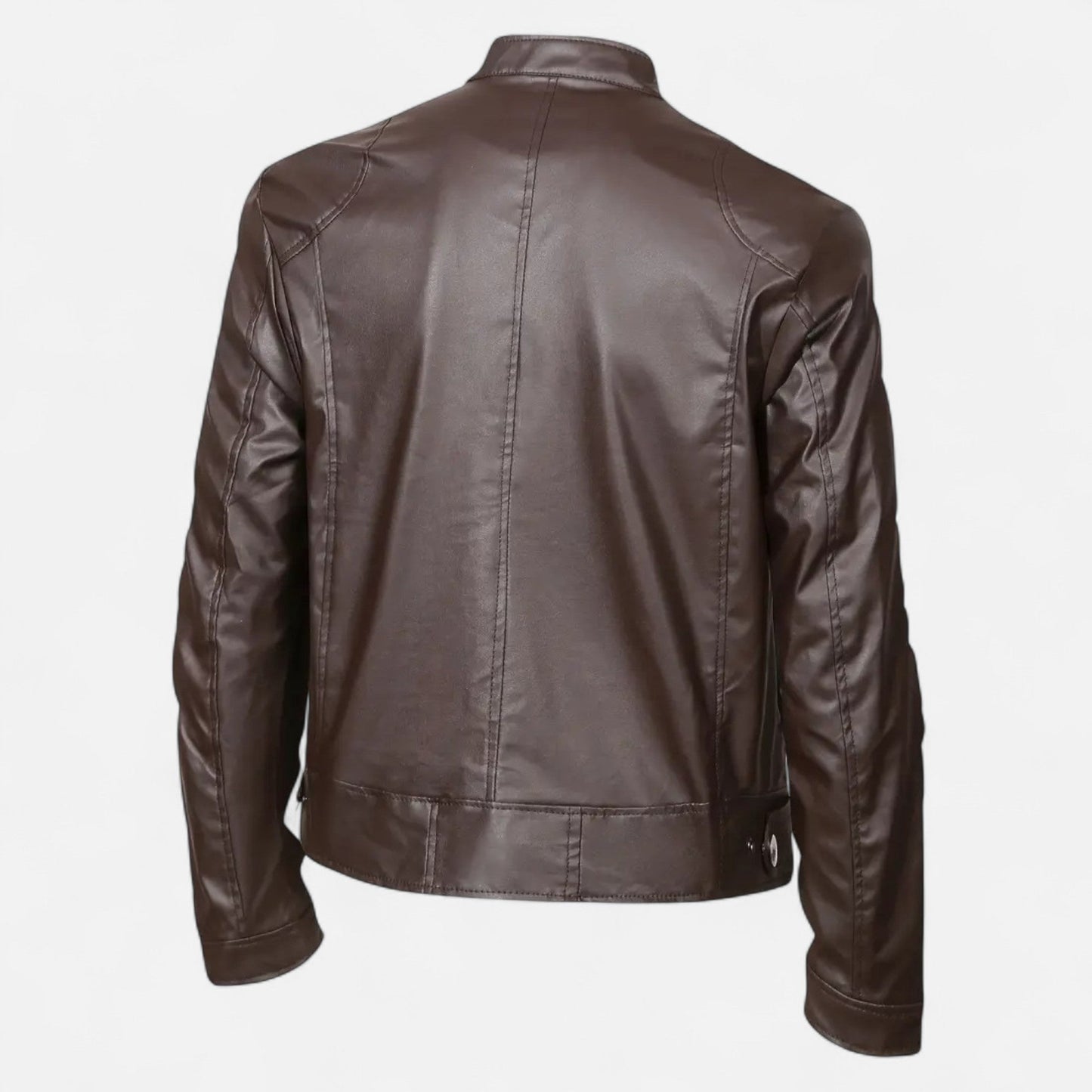 Alden | Veste Homme Style Moto Aspect Cuir avec Fermeture Zippée