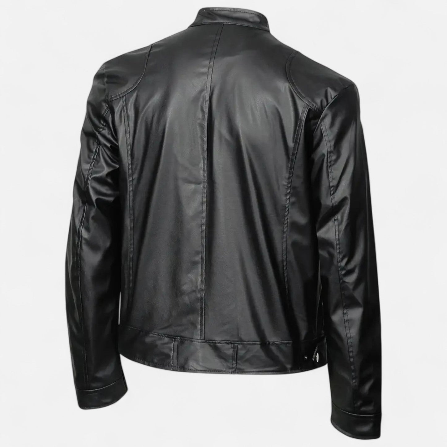 Alden | Veste Homme Style Moto Aspect Cuir avec Fermeture Zippée