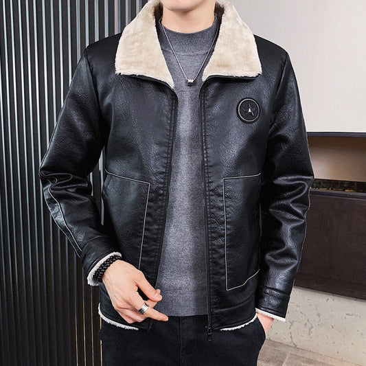 Cendric | Veste Homme Similicuir Regular Fit, Doublée Polaire Chaude avec Fermeture Zippée Intégrale
