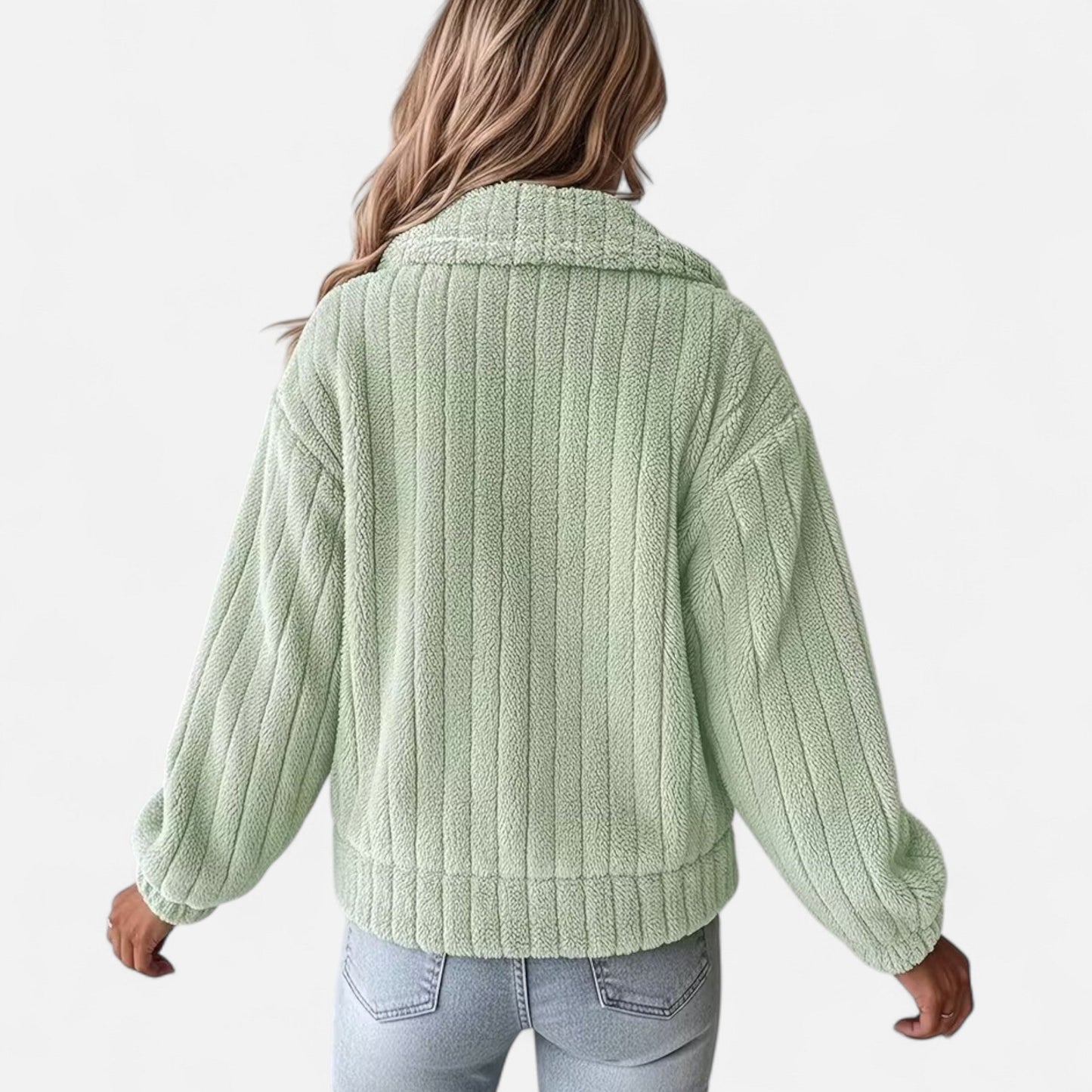 Liliosa | Veste Femme Décontractée Épaisse en Peluche avec Col Revers